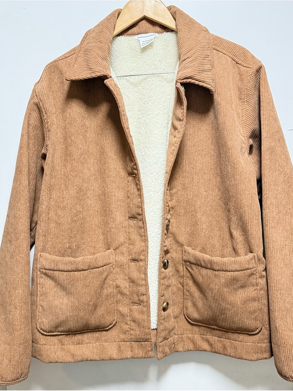 Boston Traders Corduroy Jacket with Cream Sherpa Lining - Picture 3 of 7